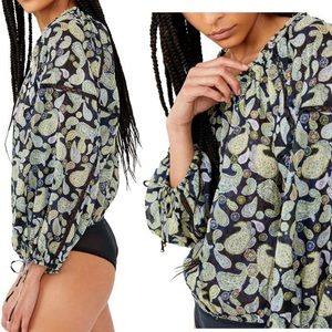 NWT! Free People Sundown Paisley Bodysuit Size M